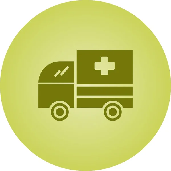 Bella icona del glifo vettoriale di ambulanza — Vettoriale Stock