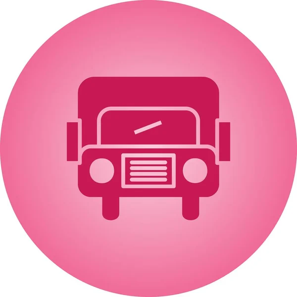 Bela escola de ônibus Vector Glyph Ícone —  Vetores de Stock