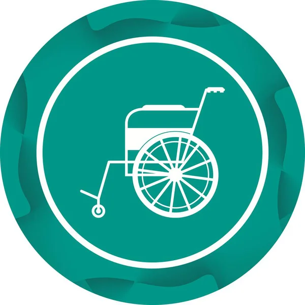 美しい車椅子ベクトルグリフアイコン — ストックベクタ