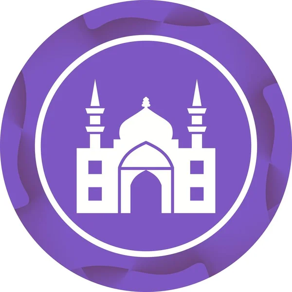 Schöne Moschee-Vektor-Glyphen-Symbol — Stockvektor
