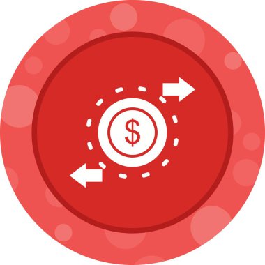 Güzel Para Dolaşım Vektörü Glyph simgesi
