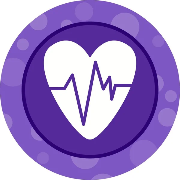 Bella icona del glifo vettoriale ECG del cuore — Vettoriale Stock