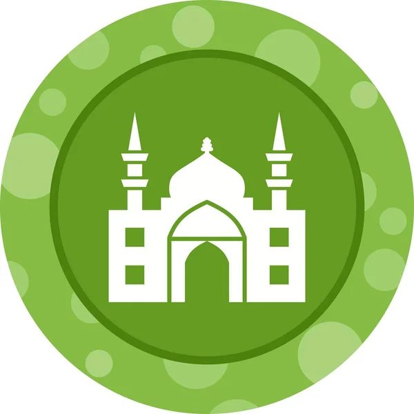 Beautiful Mosque Vector Glyph Icon — Stok Vektör