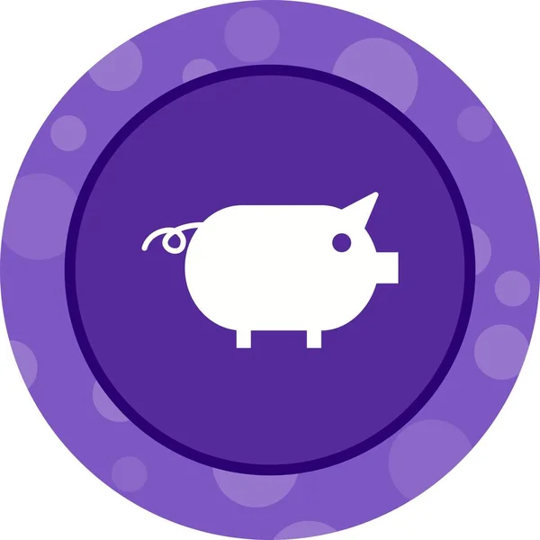 Krásná Piggy vektor glyf ikona — Stockový vektor