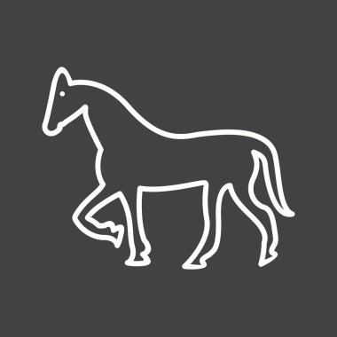 Güzel At Çizgisi Vektör Simgesi