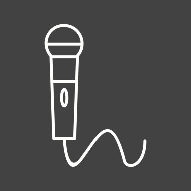Güzel Mikrofon Hattı Vektör Simgesi