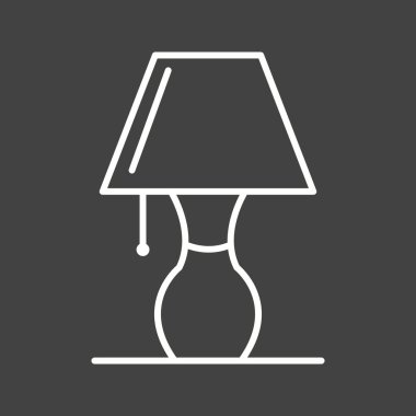 Güzel Masa Lambası Satır Vektörü Simgesi