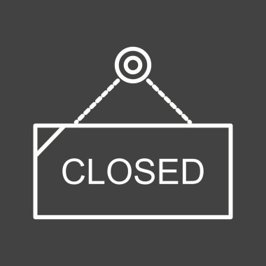 Güzel Kapalı Etiket Satır Vektörü Simgesi