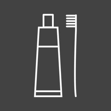 Güzel Diş macunu ve Fırça Çizgisi Vektör Simgesi