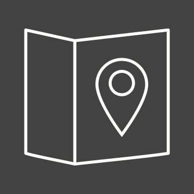 Harita Satırı Vektör Simgesinde Güzel Konum