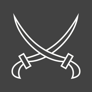 Güzel İki Kılıç Satırı Vektörü Simgesi