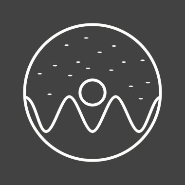 Güzel Donut Serpiştirilmiş Çizgi Vektörü Simgesi