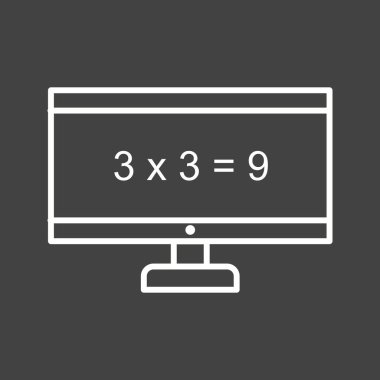 Ekran Çizgisi Vektörü Simgesinde Güzel Matematik