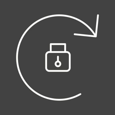 Güzel Döndürme Kilitli Satır Vektörü Simgesi