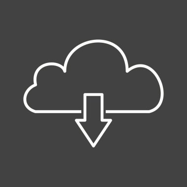 Güzel Bulut İndirme Satır Vektörü Simgesi