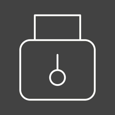 Güzel Güvenlik Kilidi Satır Vektörü Simgesi