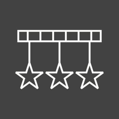 Güzel Üç Yıldızlı Çizgi Vektör Simgesi