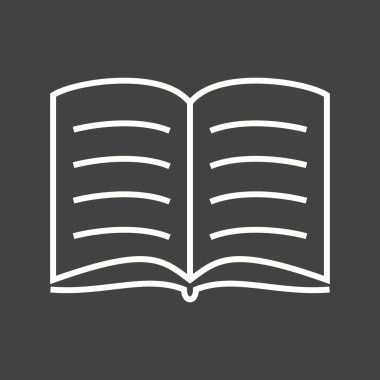 Güzel Açık Kitap Satır Vektörü Simgesi