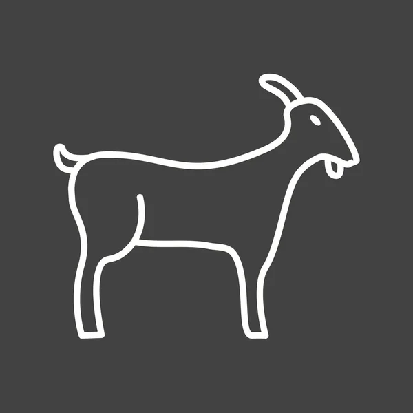 Beautiful Goat Line Vector Icon — Stock Vector