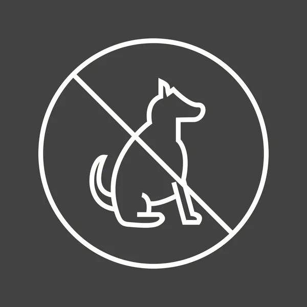Mooie No Pet Sign Line Vector Icoon — Stockvector