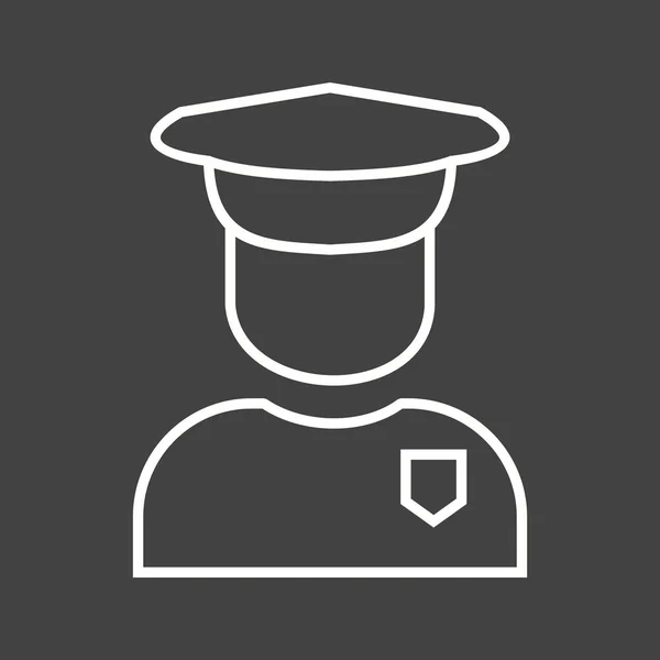 Hermosa línea de guardia de seguridad Vector icono — Vector de stock