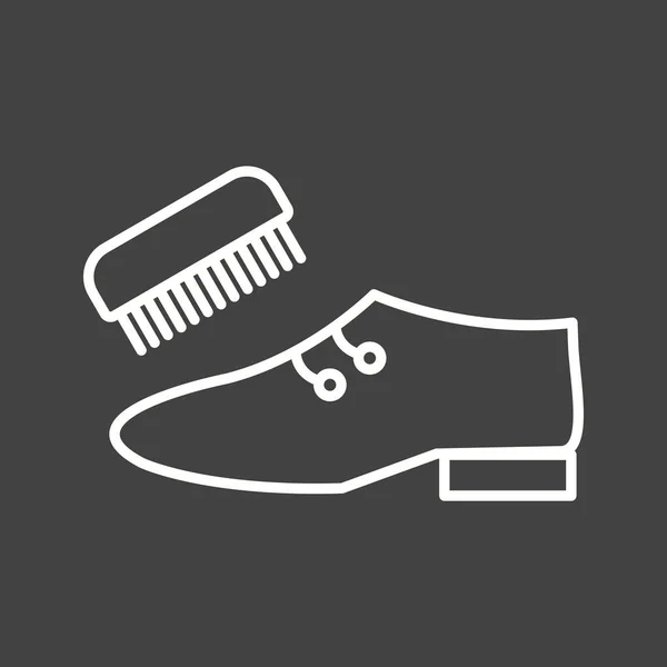 Bella scarpa e pennello linea vettoriale icona — Vettoriale Stock