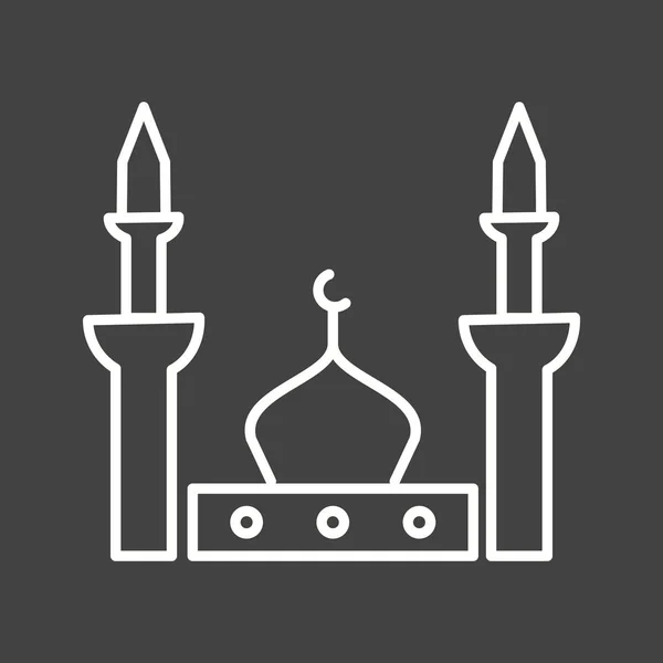 Bela linha de mesquita vetor ícone —  Vetores de Stock