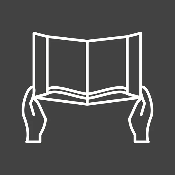 Hermosa línea de libro de lectura Vector icono — Vector de stock