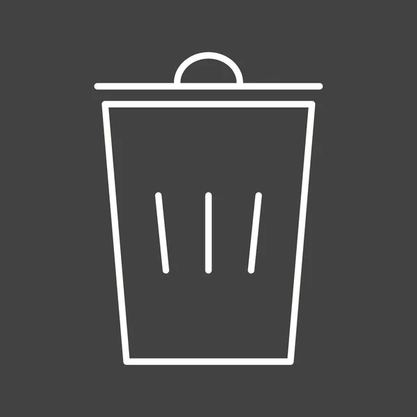 Güzel Çöp Kutusu Satırı Vektör Simgesi — Stok Vektör