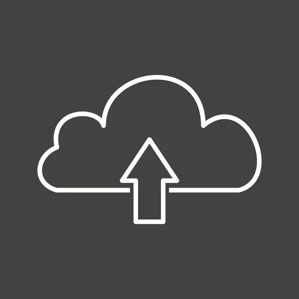 Bella linea di caricamento cloud icona vettoriale — Vettoriale Stock