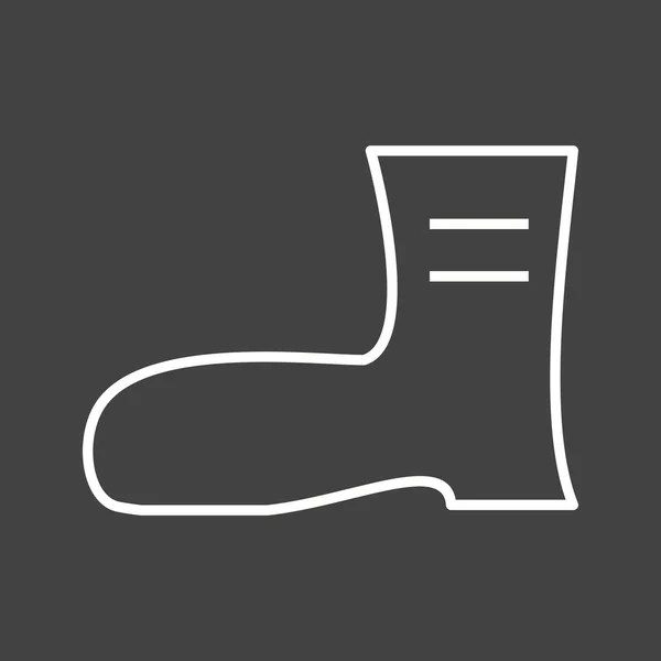 Vackra Long boot Line Vector ikonen — Stock vektor