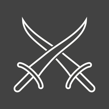 Güzel Arap Kılıç Satırı Vektörü Simgesi