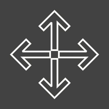 Güzel Tam Ekran Ok Satır Vektörü Simgesi