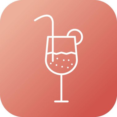 Güzel İçecek Satırı Vektör Simgesi