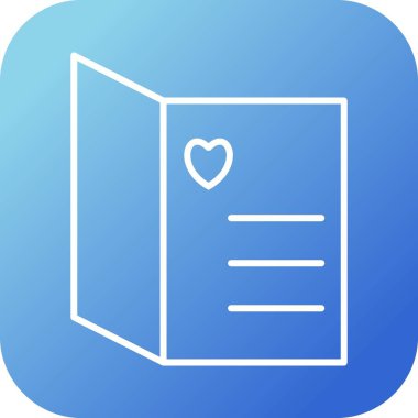 Güzel Açık Kart Satır Vektörü Simgesi