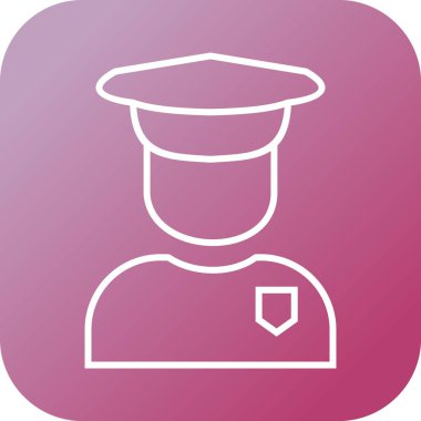 Güzel Güvenlik Muhafızı Satır Vektörü Simgesi