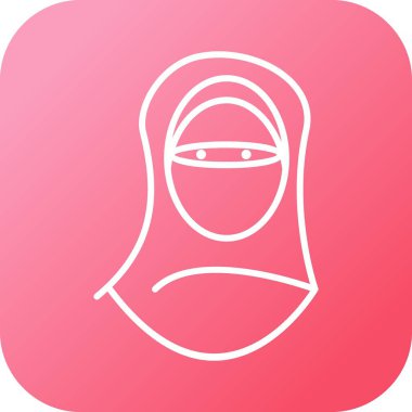 Niqab Satır Vektörü Simgesine sahip Güzel Kadınlar