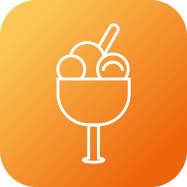 Güzel Icecream Kadeh Satır Vektörü Simgesi