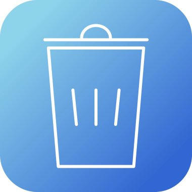 Güzel Çöp Kutusu Satırı Vektör Simgesi