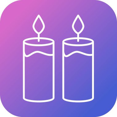 Güzel Mum Satır Vektörü Simgesi