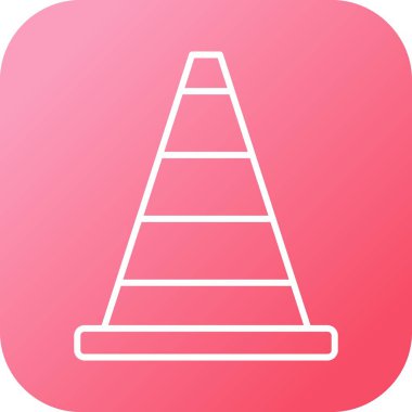 Güzel Trafik Konisi Çizgisi Vektör Simgesi