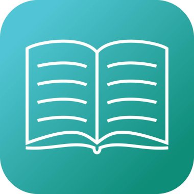 Güzel Açık Kitap Satır Vektörü Simgesi
