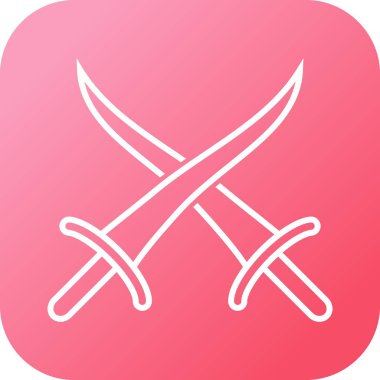 Güzel Arap Kılıç Satırı Vektörü Simgesi