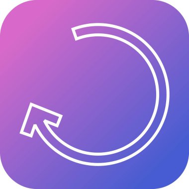 Güzel Sol Arka Ok Satır Vektörü Simgesi