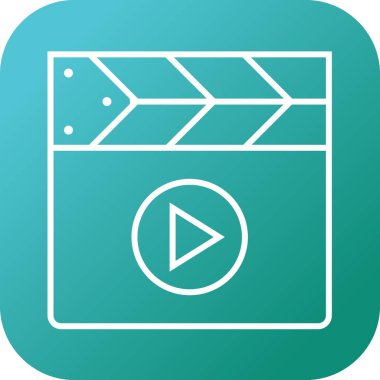 Güzel Video Oynatıcı Satır Vektörü Simgesi