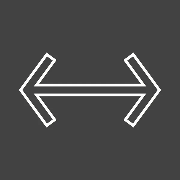Beautiful Left Right Arrow Line Vector Icon — Stock Vector
