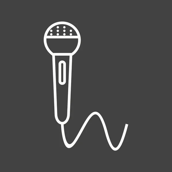 Hermoso micrófono con línea de alambre Vector icono — Vector de stock
