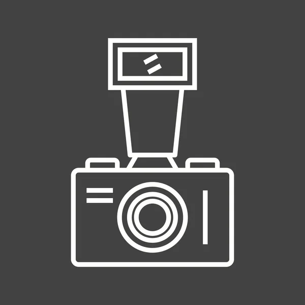 Belle vieille caméra vidéo ligne vectorielle Icône — Image vectorielle