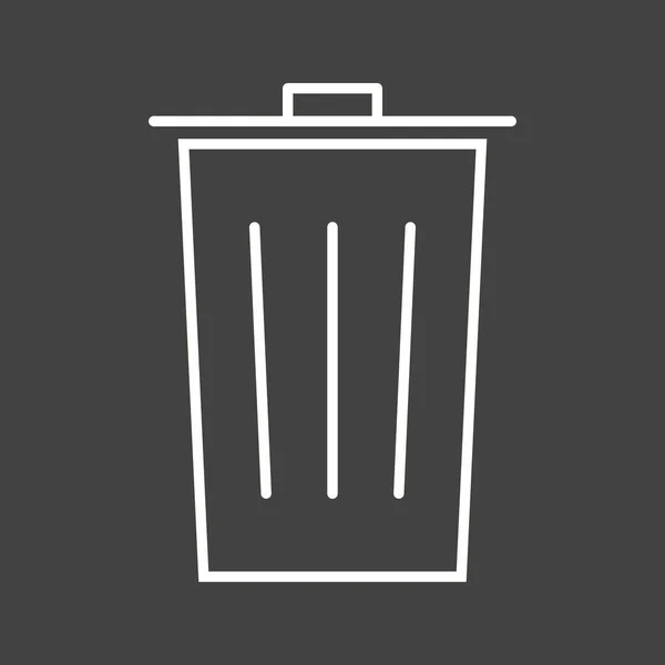 Hermosa línea de Dustbin Vector icono — Vector de stock