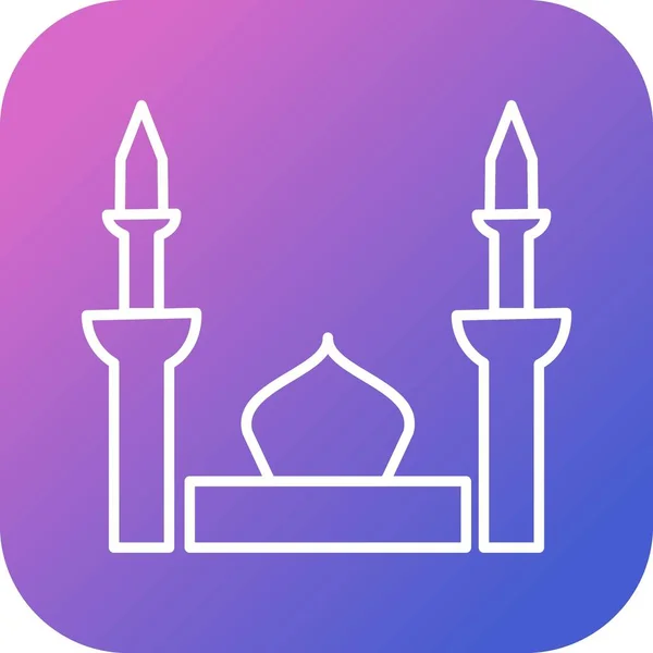 Schöne Moschee Zeilenvektorsymbol — Stockvektor